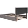Queen Size Upholstered Platform Bed With 2 Drawers And 1 Twin Long Trundle - Light Gray - Image 18