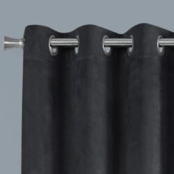 2 Pieces Set, Curtain Panel, Room Darkening, Grommet, Contemporary & Modern - Dark Gray