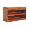 Buffalo - Hide Pull Out Shoe Storage Bench - Chestnut - Image 2