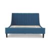 Aspen - Queen Vertical Tufted Modern Headboard Platform Bed Set - Satin Teal Blue - Image 4