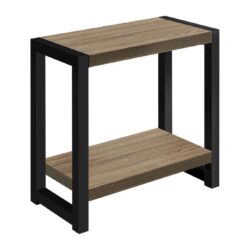 Accent Side Table, Narrow, Small, 2 Tier, Versatile Placement - Taupe