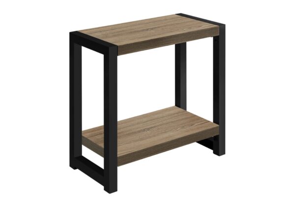 Accent Side Table, Narrow, Small, 2 Tier, Versatile Placement - Taupe