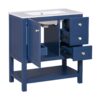 Transitional Style Bathroom Vanity Cabinet Combo With Ceramic Sink - Blue - Image 12