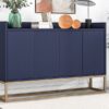 Modern Sideboard Elegant Buffet Cabinet With Large Storage Space For Dining Room, Entryway - Navy - Image 20