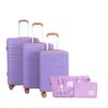 5 Piece Set (20"24"28 +A Travel Bag And A Toiletry Bag), Hard Case Spinner Wheels Luggage Sets With Tsa Lock Carry On Suitcase Luggage Durable Suitcase - Lilac - Image 12