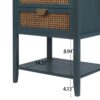 2 Drawer Side Table - Natural Rattan - End Table - Suitable For Bedroom, Living Room, Or Study - Green - Image 6