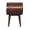 Large Circular Open Bedside Table - Brown - Image 8