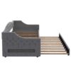 Twin Long Size Daybed With LED Belt And Trundle - Gray - Image 8