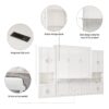 Full Size Murphy Bed With 2 Side Cabinet Storage Shelves, Cabinet Bed Folding Wall Bed With Desk Combo Perfect For Guest Room, Study, Office - White - Image 23