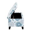 Luxury Storage Ottoman With Floral Patterned Fabric, Soft Close Hinges, Functional Footrest & Seat - Multicolor - Image 7