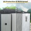 8Ft X 4Ft Outdoor Metal Storage Shed With Window And Metal Foundation For Backyard, Patio, Lawn - White / Black - Image 8