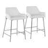 Daniella - Contemporary Fixed Height Counter Stool (Set of 2) - White / Chrome - Image 2