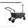 Utility Park Garden Cart Tool Customized Color Folding Camping Trolley Outdoor Picnic Beach Wagon - Black - Image 4
