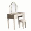 Mirrored Vanity With LED Light,Makeup Vanity Table Set - Champagne - Image 7