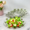 Palm Tree Design 9" Acrylic Dinner Plates (Set of 4) Crystal Clear Reusable Unbreakable Kitchen Plates Bpa Free Dishwasher Safe - Clear - Image 5