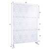 Outdoor & Indoor Metal Privacy Screen, Freestanding Decorative Panels For Deck, Balcony, Patio, Lawn, And Garden - White - Image 7