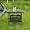 Folding Outdoor Table With Carrying Bag, Lightweight Aluminum Roll-Up Square Table For Indoor, Outdoor Camping, Picnics, Beach, Backyard, Bbq, Party, Patio - Black - Image 5