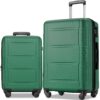 Expanable Spinner Wheel 2 Piece Luggage Set ABS Lightweight Suitcase With Tsa Lock 20" / 28" - Green - Image 7
