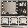Vanity Desk With Mirror & Light, Large Drawer Three Level Storage Dresser, 3 Lighting Modes Adjustable Brightness, Bedroom Dressing Table - Black - Image 6