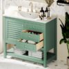 Bathroom Vanity With Undermount Sink, Free Standing Vanity Set With 2 Drawers & Soft Closing Doors, Bathroom Storage Cabinet With Feet - Green - Image 18