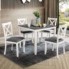 Modern 5 Piece Dining Table Set With 4 Chairs For Kitchen Or Dining Room - Gray / White - Image 2
