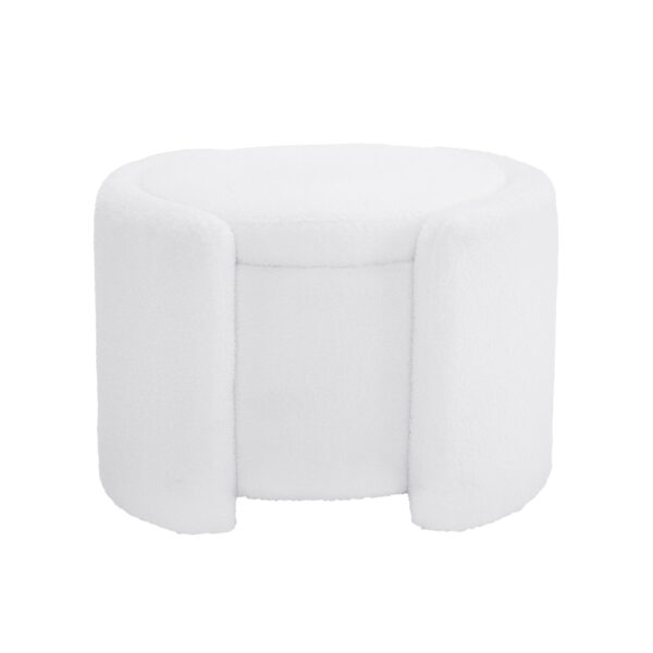 Cozy Boucle Storage Ottoman: Stylish Comfort With Hidden Storage - White