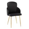 Dahlia - Contemporary Dining Chair (Set of 2) - Gold / Black - Image 2
