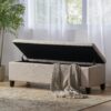 Glouster - Contemporary Storage Ottoman - Light Beige - Image 2
