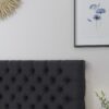 Annecy - Contemporary Upholstered Full / Queen Fabric Headboard - Charcoal Gray - Image 3