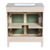 Bathroom Vanity Cabinet With Ceramic Sink Combo Set, Frame Modern Bathroom Storage Cabinet With Height Adjustable Shelf - Beige / Green - Image 14
