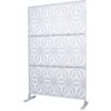 Outdoor & Indoor Metal Privacy Screen, Freestanding Decorative Panels For Deck, Balcony, Patio, Lawn, And Garden - White - Image 5