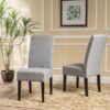 Amaranthine - Upholstered Dining Chair With High Back And Wood Legs (Set of 2) - Light Gray - Image 5
