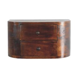Lunar - 2 Drawer Floating Nightstand - Chestnut