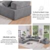 Lounge Frame For Oversized Modular U Shaped Sectional Floor Couch Convertible Compressed Couch, Spacious Foam Filled Sofa - Gray - Image 6