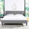 Aspen - King Vertical Tufted Modern Headboard Platform Bed Set - Opal Gray - Image 15