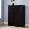 Shoe / Storage Cabinet With Two Doors Five Shelves - Dark - Image 2