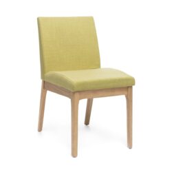Contemporary Fabric Dining Chairs (Set of 2) - Green / Natural Oak