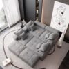 Modern Oversized Modular Sectional Sofa, Sparkling Chenille Fabric Soft Cushion Sofa With 8 Pillows, 8 Pieces Diy Combination Tufted Sofa, No Assembly Required - Gray - Image 9