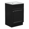20" Bathroom Vanity With Sink, Freestanding Cabinet With Door Shelf And Adjustable Shelf, And Ceramic Construction - Black - Image 11