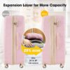 3 Piece Luggage Set Hardside Spinner Suitcase With Tsa Lock 20" 24' 28" Available - Light Pink - Image 5
