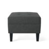 Classic Fabric Ottoman With Birch Wood Legs And High Quality Foam Padding - Dark Gray - Image 6