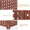 Air Conditioner Fence Screen Outside, Cedar Privacy Fence 3 Panels To Hide Ac & Trash Enclosure - Brown - Image 3