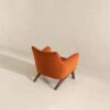 Brayden - Mid-Century Modern Velvet Armchair - Burnt Orange / Wood - Image 6