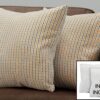 Pillows, Square, Insert Included, Decorative Throw, Hypoallergenic, Modern (Set of 2) - Gold - Image 2