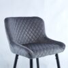 Counter Height Bar Stool, Metal Legs, Velvet Upholstered For Pub, Restaurant, Kitchen Island (Set of 2) - Black / Dark Gray - Image 5