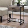 Accent Side Table, Storage Drawer, Contemporary And Modern - Taupe - Image 4