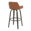 Daniella - Contemporary Fixed Height Barstool With Swivel With Round Footrest (Set of 2) - Walnut / Camel - Image 4