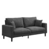 Modern Upholstered 2 Piece Sofa Set, Comfy Corduroy Living Room Furniture - Dark Gray - Image 6