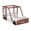 Fun Play Design Twin Size Car Bed, Kids Platform Bed In Car Shaped For Kids Boys Girls Teens - White / Orange - Image 8