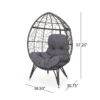 Cosmos - Round Hammered Iron Teardrop Chair - Gray - Image 3